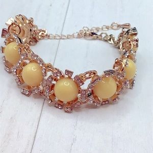 Sparkly Adjustable Gold & Yellow Bracelet New